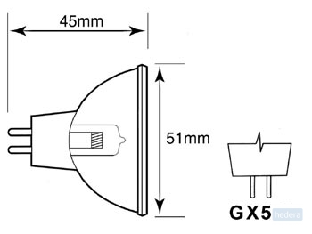 HALOGEENLAMP PHILIPS 250W / 24V, ELC LANGE LEVENSDUUR, GX5.3, 3400K, 500h