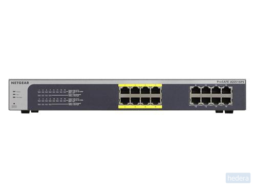 Netgear ProSAFE Unmanaged Plus Switch - JGS516PE - 16 Power over Ethernet (PoE) poorten