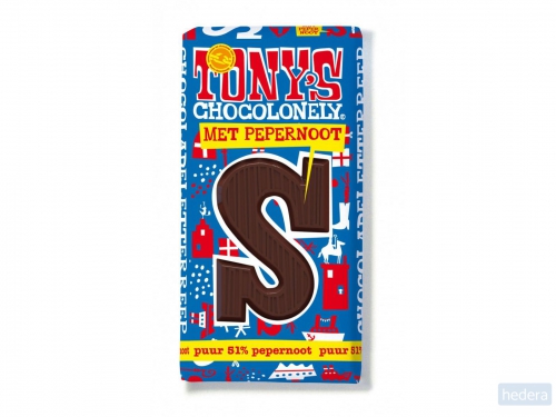 Chocolade Tony's Letterreep puur pepernoot S 180 Gram