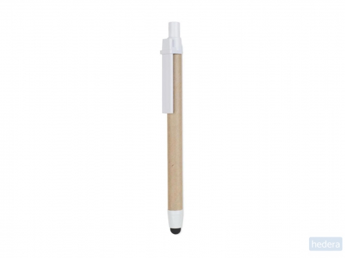 Gerecycled kartonnen touch pen Recytouch, wit