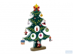 Houten kerstboom met decoratie Woodtree, groen