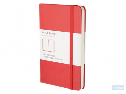 Moleskine notitieboek, ft 9 x 14 cm, effen, harde cover, 192 blad, rood