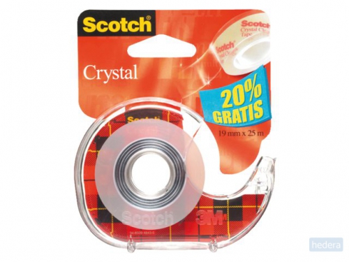 Plakband Scotch 600 19mmx25m Crystal Clear + handafroller