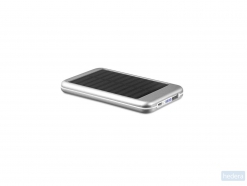 PowerBank 4000 mAh Solarflat, mat zilver