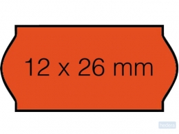 Prijsetiket 12x26mm Sato Samark permanent fluor rood