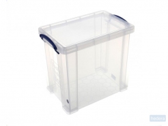 Really Useful Box opbergdoos 35 liter, donkerblauw met gele handvaten