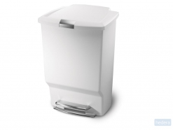 Rectangular Plastic Step Can 40 ltr Simplehuman, wit