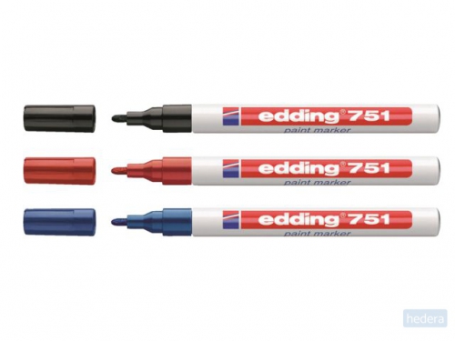 Viltstift edding 751 lakmarker rond 1-2mm zwart