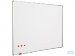 Whitebord 100x150 cm Softline profiel 8mm, emailstaal wit