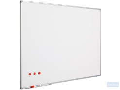 Whitebord 120x150 cm Softline profiel 8mm, emailstaal wit