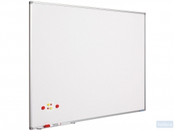 Whitebord 120x180 cm Softline profiel 8mm, gelakt staal wit