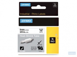 Dymo labeltape Rhino 18053 Krimpkous 9mmx1.5m zwart op wit